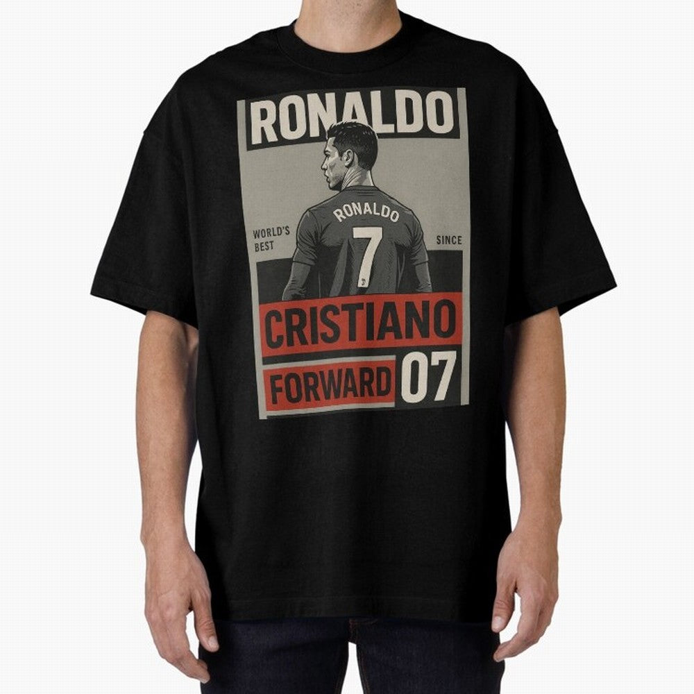 CR7 Legacy ¨C Cold Blooded Greatness Poster Art Oversized T-Shirt Celebrate Football Dreams Across FIFA World Cup 2026 Group Stage Connected to CR7, Portugal, Spain and Germany Energy, Global Supporter Spirit, Legendary Goals, National Colors and