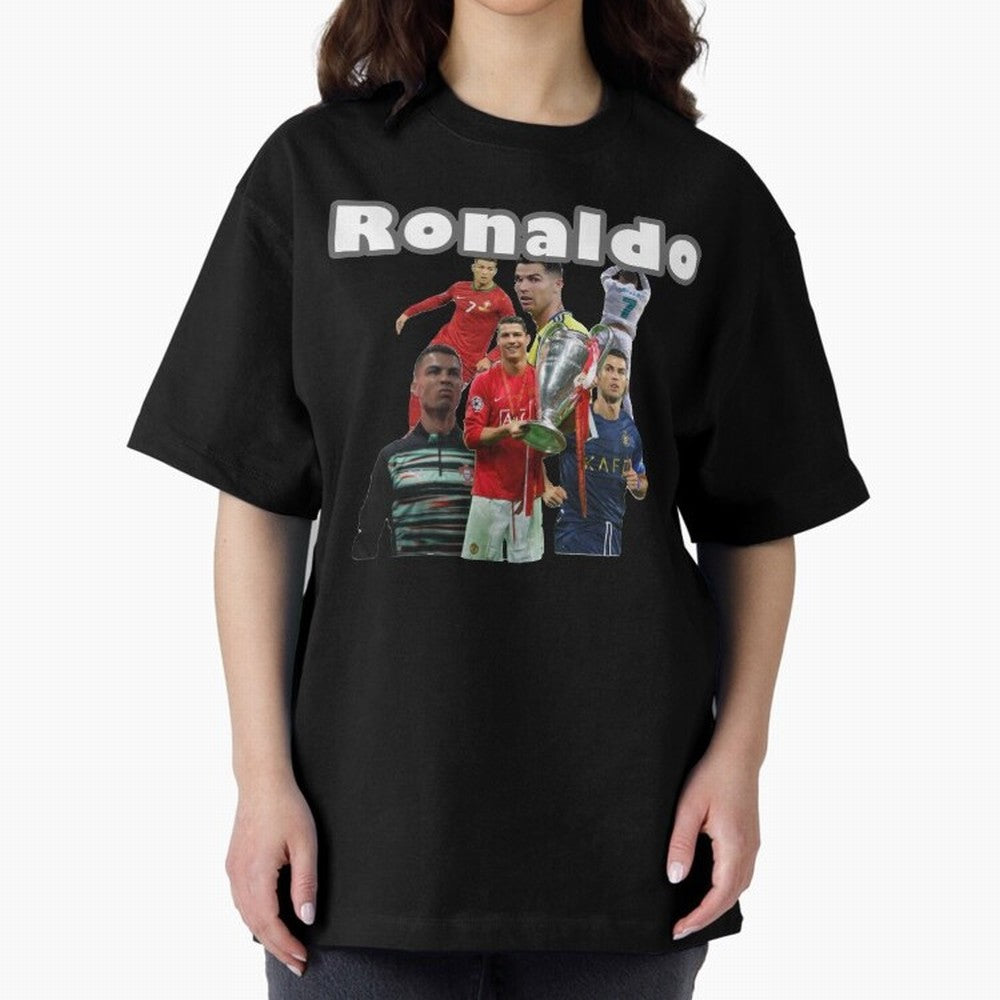 Cristiano Ronaldo Oversized T-Shirt Follow the Road to FIFA World Cup 2026 Group Stage Spirit, Filled with England and Germany, Messi and Cristiano Ronaldo, Fan Favorite Moments, National Team Passion, Big Match Drama and Soccer History; Perfect
