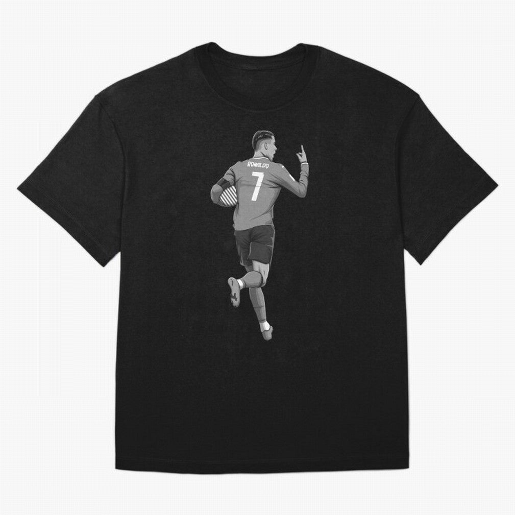 Cristiano Ronaldo Black and White Version Oversized T-Shirt Make the Season About FIFA World Cup 2026 USA Canada Mexico Spirit, with France, Haaland and Mbappe, Vintage Soccer Flavor, Modern Football Stars, National Flags and Final Night Emotion;