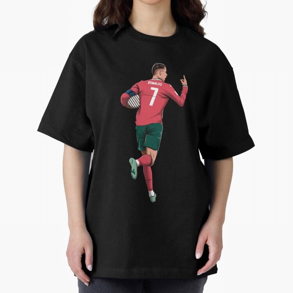 Cristiano Ronaldo Oversized T-Shirt Celebrate Fan Favorites in Match Day Hype around FIFA World Cup 2026 USA Canada Mexico, Neymar, Haaland and Cristiano Ronaldo, Portugal, Spain and Germany, Worldwide Fan Energy, Dramatic Goals, Stadium Lights and