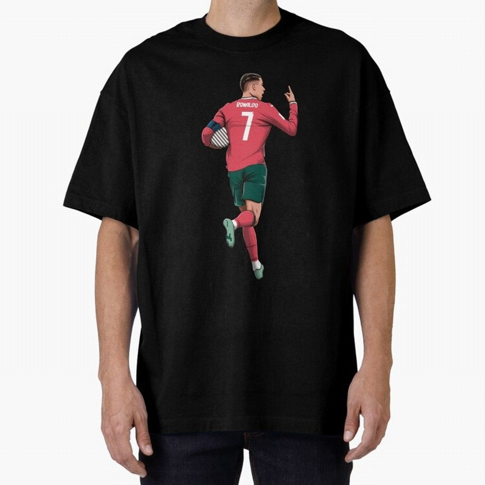 Cristiano Ronaldo Oversized T-Shirt Celebrate Fan Favorites in Match Day Hype around FIFA World Cup 2026 USA Canada Mexico, Neymar, Haaland and Cristiano Ronaldo, Portugal, Spain and Germany, Worldwide Fan Energy, Dramatic Goals, Stadium Lights and