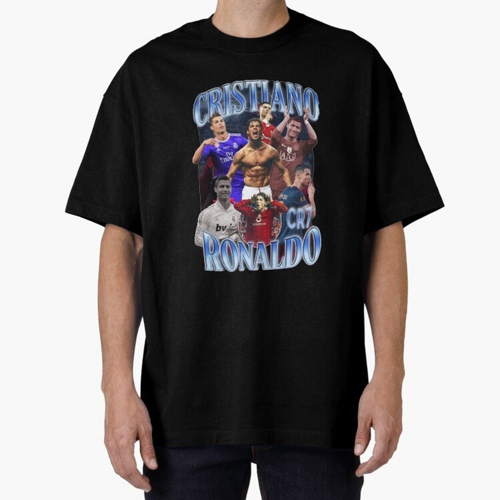Cristiano Ronaldo GOAT Oversized T-Shirt Relive Legendary Nights from FIFA World Cup 2026 for Fans of Cristiano Ronaldo, Haaland and CR7 and Spain and Netherlands, Bringing Vintage Soccer Flavor, Modern Football Stars, National Flags and Final