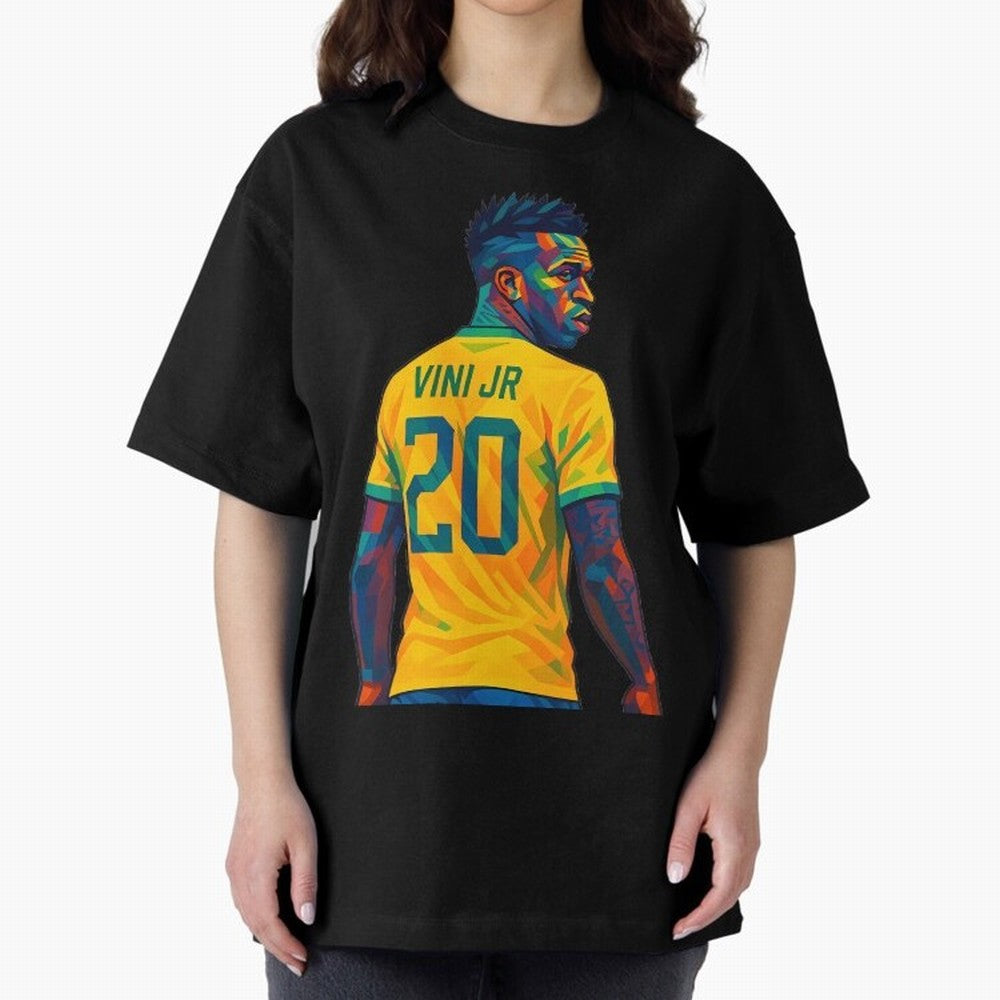 Vini Jr. Oversized T-Shirt Support Your Favorite Stars during FIFA World Cup 2026 Spirit, Highlighting Argentina and Brazil, Cristiano Ronaldo, Supporter Pride, Iconic Celebrations, Legendary Names and Global Match Day Energy; Great for Supporters