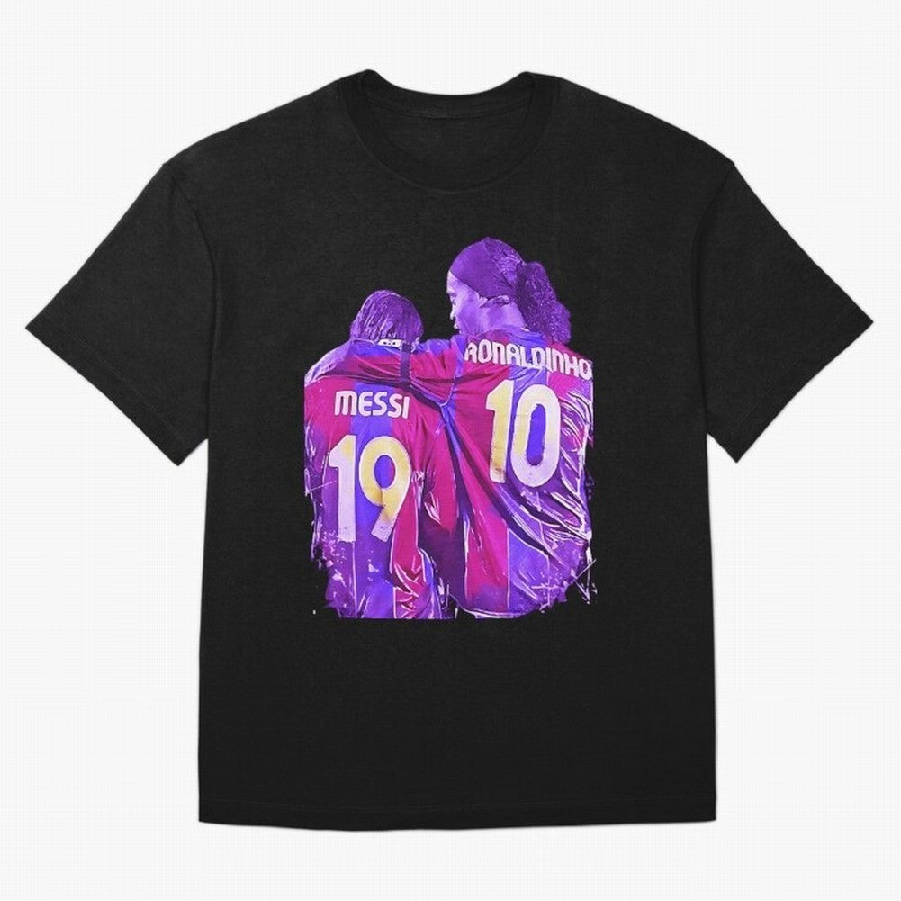 ronaldinho and messi - goat Oversized T-Shirt Share Match Day Hype around FIFA World Cup 2026 Group Stage, Mbappe, Spain and Netherlands, Stadium Memories, Football Loyalty, International Chants and Championship Tradition; Ideal for Football Dads,