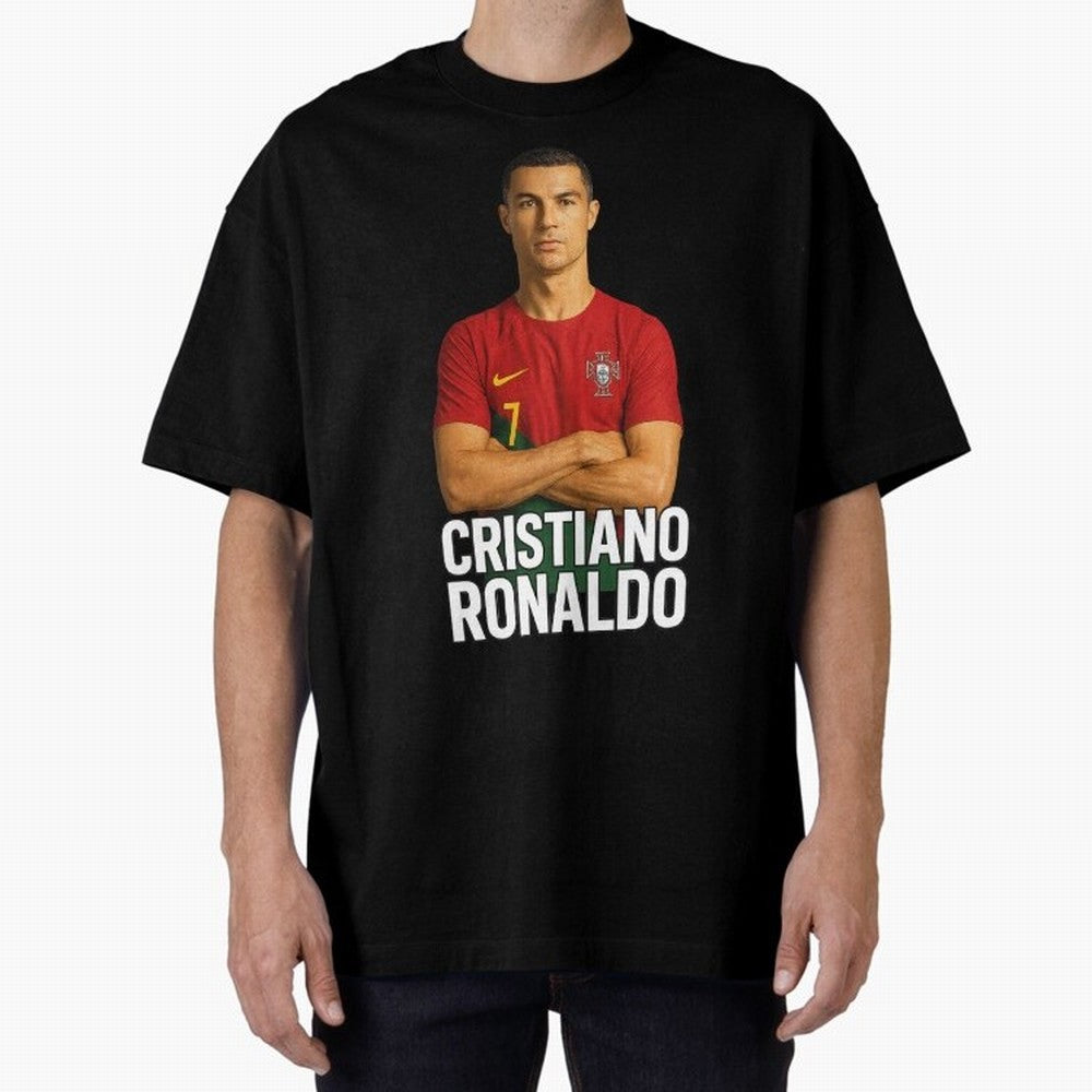 Cristiano Ronaldo Oversized T-Shirt Cheer for FIFA World Cup 2026 Group Stage Highlighting Cristiano Ronaldo, Haaland and CR7, France Energy, Champion Mindset, Group Stage Buzz, Knockout Tension and Passionate Fan Culture; Ideal for Football Dads,