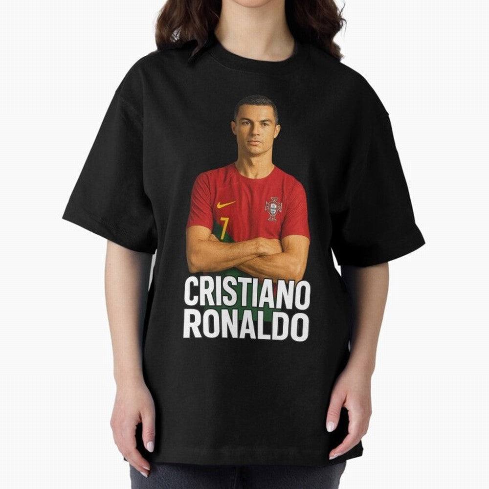 Cristiano Ronaldo Oversized T-Shirt Cheer for FIFA World Cup 2026 Group Stage Highlighting Cristiano Ronaldo, Haaland and CR7, France Energy, Champion Mindset, Group Stage Buzz, Knockout Tension and Passionate Fan Culture; Ideal for Football Dads,