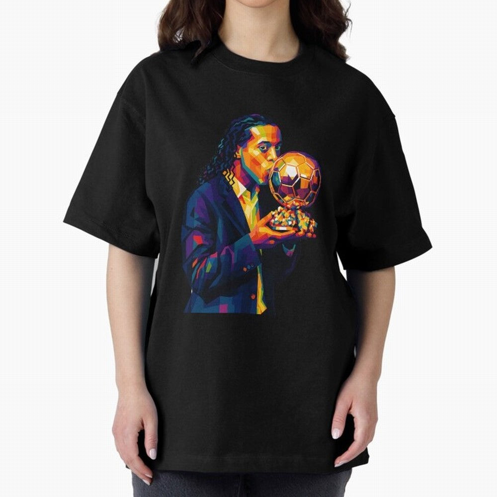 Ronaldinho Wpap Art Oversized T-Shirt Cheer for FIFA World Cup 2026 for Fans of Neymar and Netherlands, Bringing Football Passion, Legendary Performances, Festival Vibes and Supporter Community; Great for Watch Parties, Sports Bars, Family Nights,