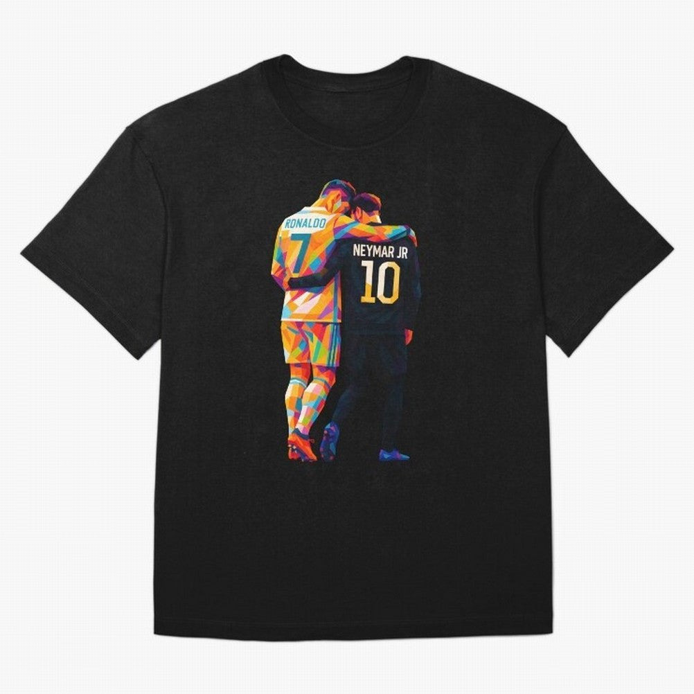 Cristiano Ronaldo & Neymar JR Wpap Art Oversized T-Shirt Celebrate Global Football Passion for FIFA World Cup 2026 Group Stage, Capturing CR7 and Messi, England, Supporter Pride, Iconic Celebrations, Legendary Names and Global Match Day Energy;