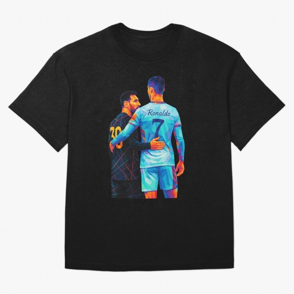 Cristiano Ronaldo & Messi Wpap Art Oversized T-Shirt Bring Match Day Fire to FIFA World Cup 2026 USA Canada Mexico Celebrating Haaland and Mbappe, Portugal, Spain and Germany Energy, Football Passion, Legendary Performances, Festival Vibes and
