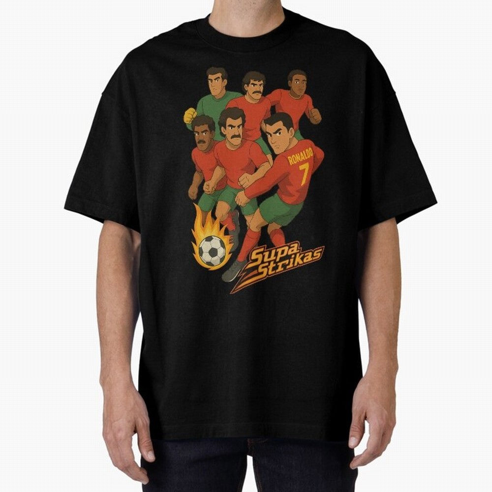 Supastrikas Portugal Team Version Oversized T-Shirt Mark FIFA World Cup 2026 Spirit, Capturing Germany, Neymar, Supporter Pride, Iconic Celebrations, Legendary Names and Global Match Day Energy; Perfect for People Who Love Argentina, Brazil,