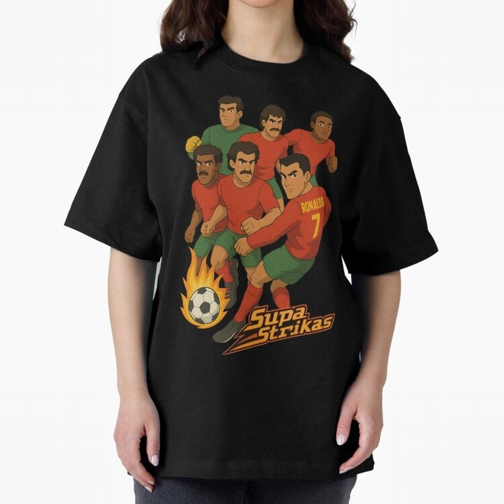 Supastrikas Portugal Team Version Oversized T-Shirt Mark FIFA World Cup 2026 Spirit, Capturing Germany, Neymar, Supporter Pride, Iconic Celebrations, Legendary Names and Global Match Day Energy; Perfect for People Who Love Argentina, Brazil,