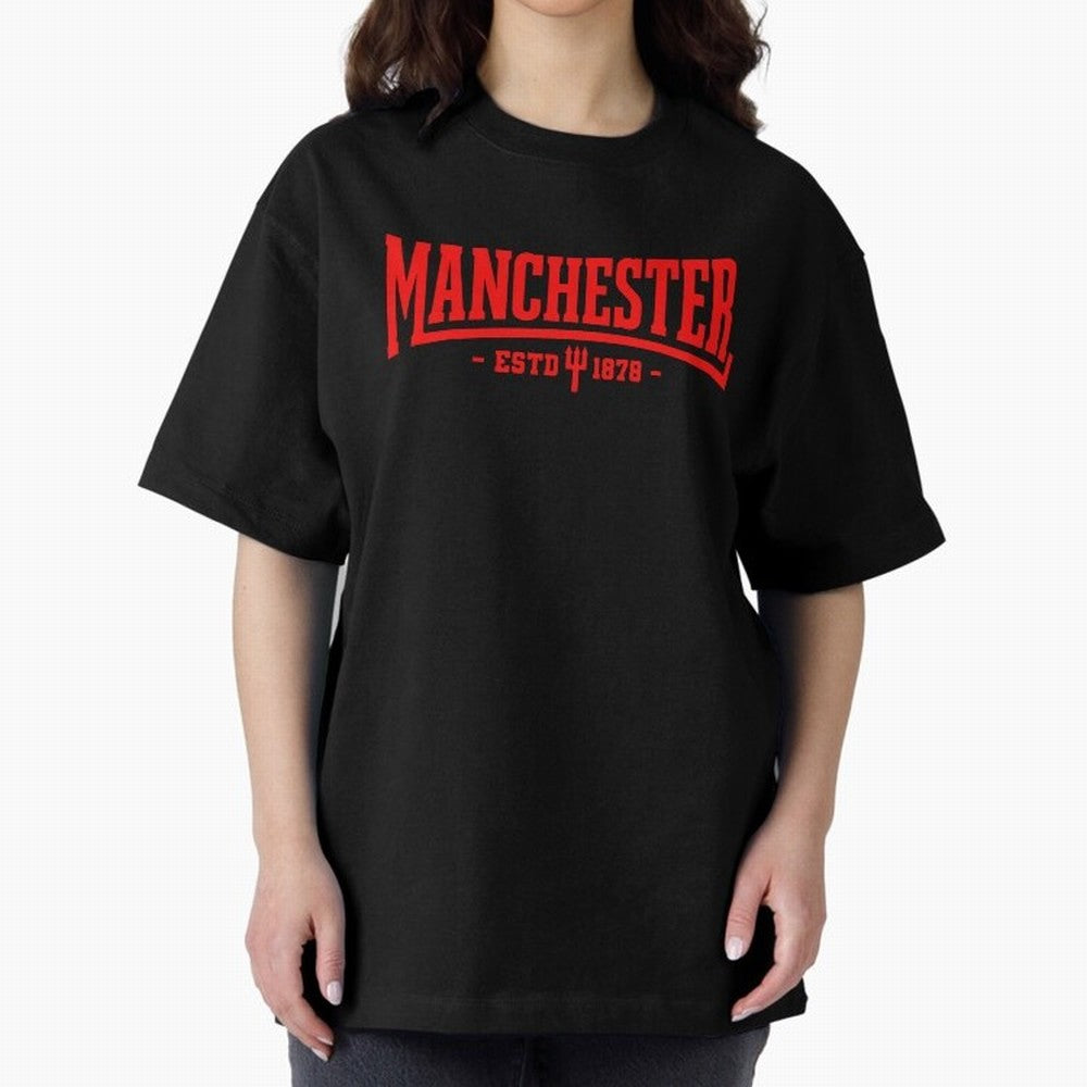Manchester United 1878 Oversized T-Shirt Join Global Football Passion for FIFA World Cup 2026 USA Canada Mexico, Driven by Mbappe, Argentina, France and Brazil, Game Day Rituals, Football Legends, Country Pride and the Road to the Final; Ideal for