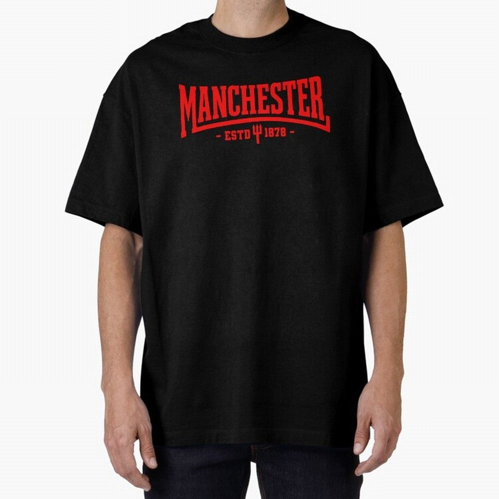 Manchester United 1878 Oversized T-Shirt Join Global Football Passion for FIFA World Cup 2026 USA Canada Mexico, Driven by Mbappe, Argentina, France and Brazil, Game Day Rituals, Football Legends, Country Pride and the Road to the Final; Ideal for