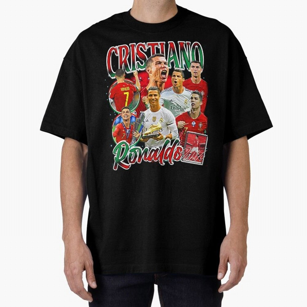 Cristiano Ronaldo Premium Quality Oversized T-Shirt Make Your Look Match the FIFA World Cup 2026 Journey through Cristiano Ronaldo Highlights, Spain Pride, Sports Nostalgia, International Competition, Famous Players and Unforgettable Victories;