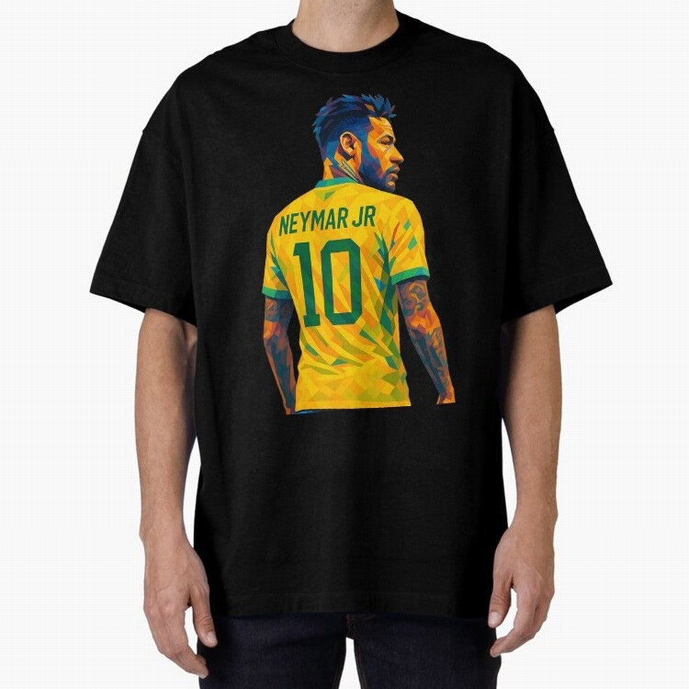 Neymar Jr Oversized T-Shirt Bring a Vintage Feel to FIFA World Cup 2026 Group Stage Spirit, Filled with Argentina and Brazil, CR7, Championship Spirit, Famous Goals, Roaring Crowds and International Football Unity; Perfect for Fans, Collectors,