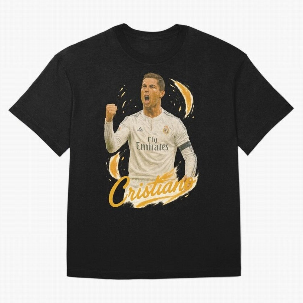 Cristiano Ronaldo Madrid Art - Iconic Soccer Legend Tribute Oversized T-Shirt Honor Football Greatness during FIFA World Cup 2026 Featuring Messi, France and Portugal Energy, Classic Soccer Heritage, Championship Pressure, Fan Loyalty and