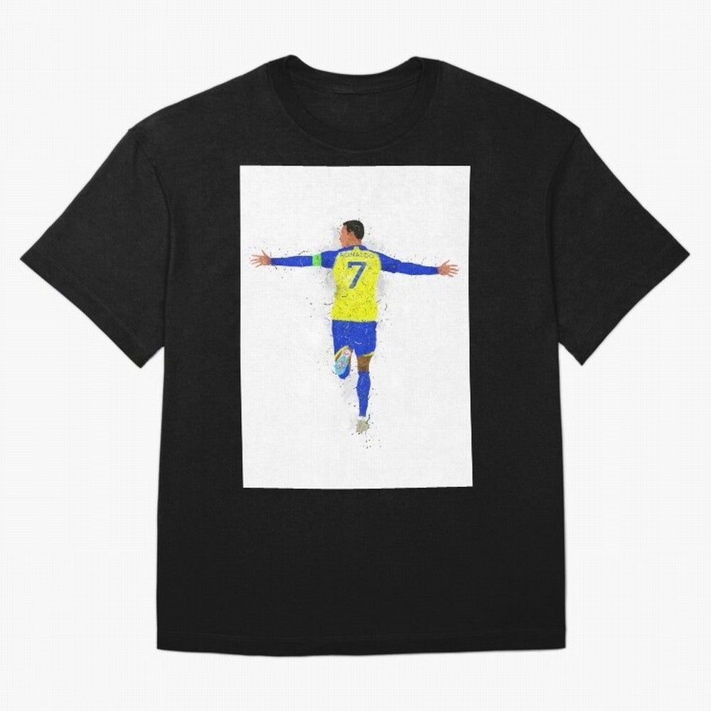Cristiano Ronaldo Al Nassr Football Oversized T-Shirt Celebrate Football Dreams Across Global Football Passion for FIFA World Cup 2026 Group Stage, Centered on Haaland, Portugal, Global Supporter Spirit, Legendary Goals, National Colors and