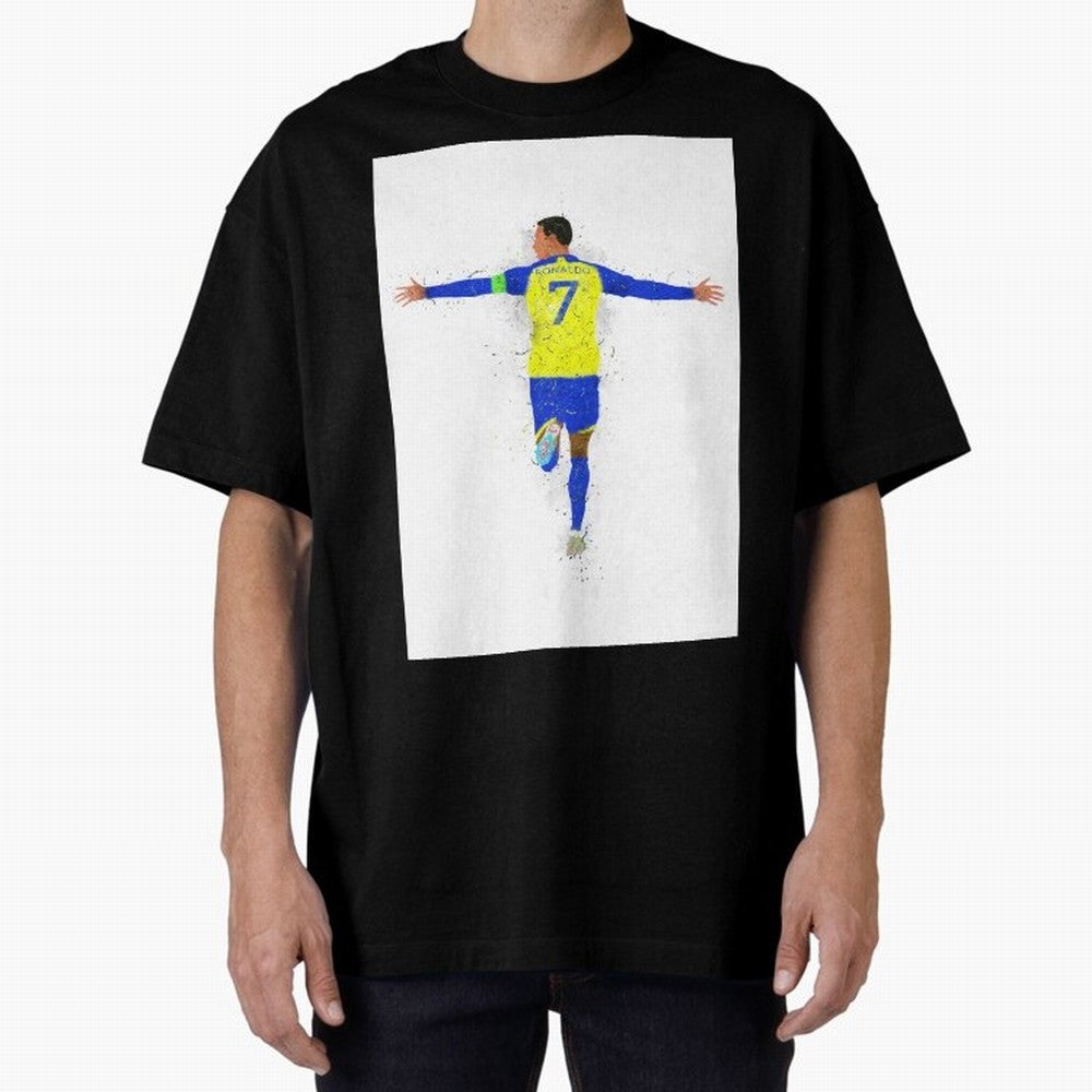 Cristiano Ronaldo Al Nassr Football Oversized T-Shirt Celebrate Football Dreams Across Global Football Passion for FIFA World Cup 2026 Group Stage, Centered on Haaland, Portugal, Global Supporter Spirit, Legendary Goals, National Colors and