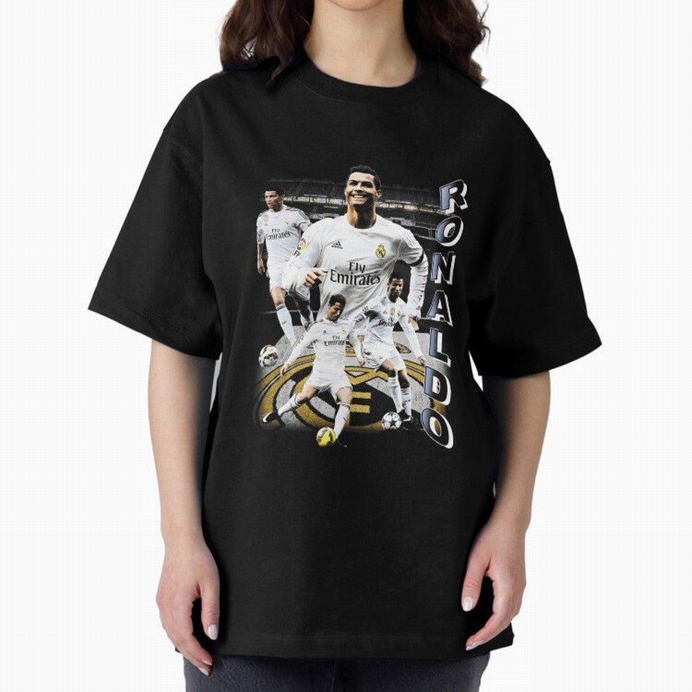 Cristiano Ronaldo Vintage Oversized T-Shirt Relive Legendary Nights from Match Day Hype around FIFA World Cup 2026 Group Stage, Messi and Cristiano Ronaldo, Portugal, Spain and Germany, Championship Spirit, Famous Goals, Roaring Crowds and