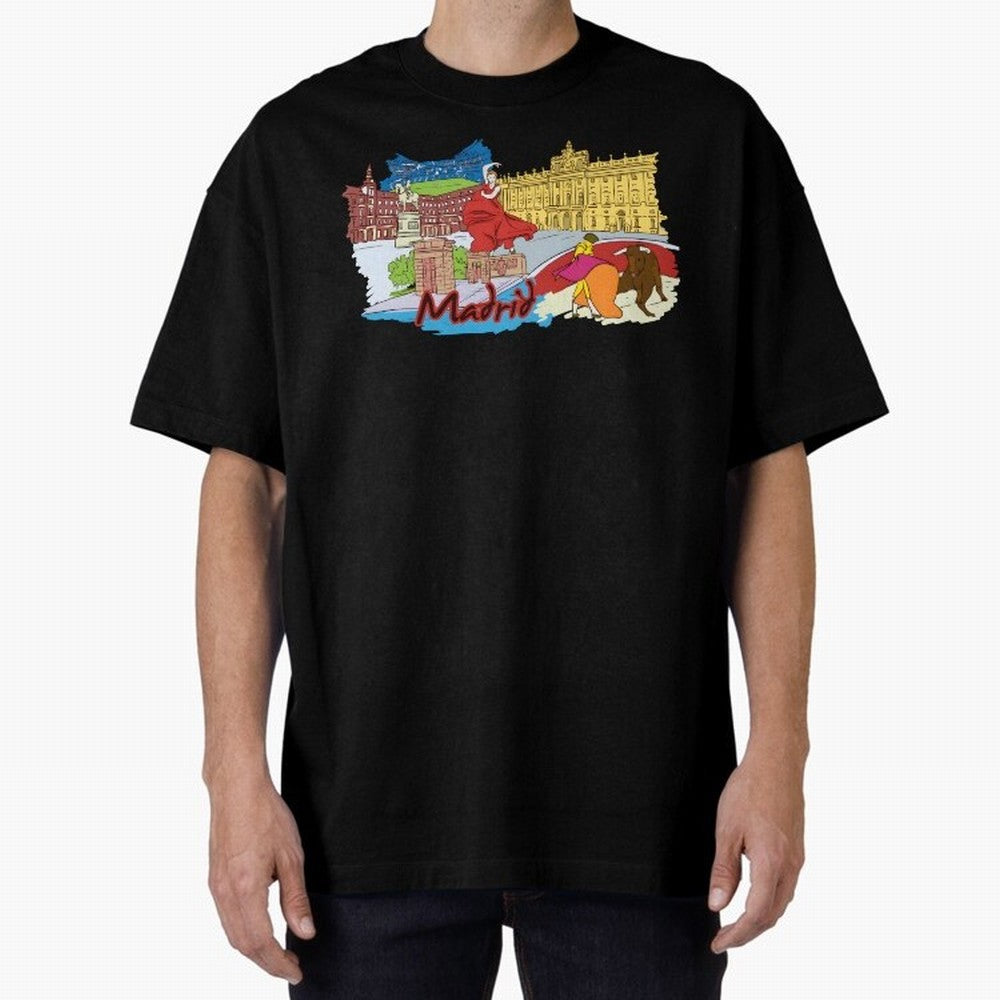 Madrid Oversized T-Shirt Experience FIFA World Cup 2026 USA Canada Mexico Built around Messi, CR7 and Mbappe, England, France and Netherlands Energy, Championship Spirit, Famous Goals, Roaring Crowds and International Football Unity; Perfect for