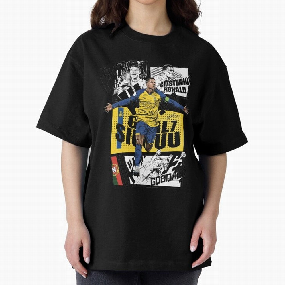 Cristiano Ronaldo CR7 Scorer Oversized T-Shirt Carry the Colors and Pride of FIFA World Cup 2026 Group Stage for Fans of Mbappe and France, Bringing Match Day Excitement, Supporter Culture, Golden Goals and Global Football Passion; Perfect for