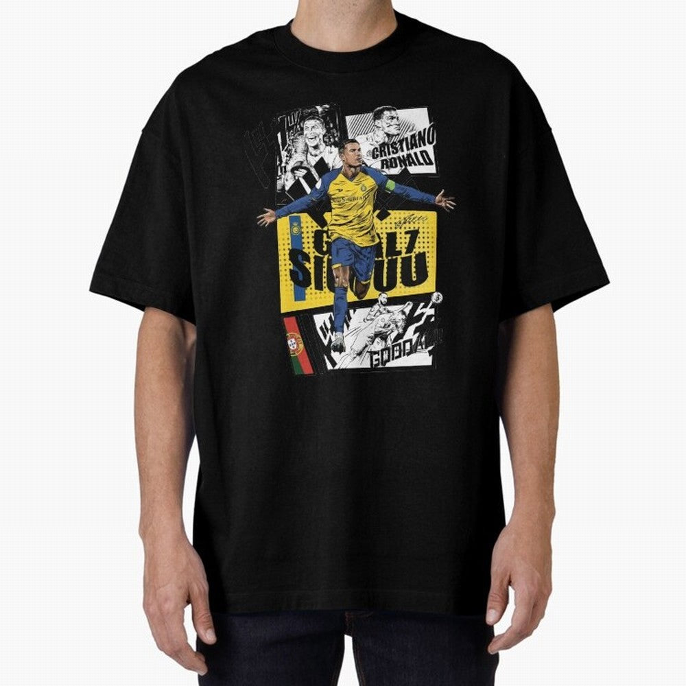 Cristiano Ronaldo CR7 Scorer Oversized T-Shirt Carry the Colors and Pride of FIFA World Cup 2026 Group Stage for Fans of Mbappe and France, Bringing Match Day Excitement, Supporter Culture, Golden Goals and Global Football Passion; Perfect for