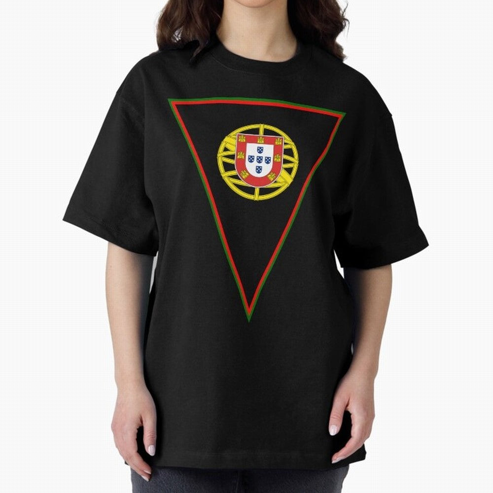 Portugal Flag & Coat of arms Oversized T-Shirt Feel the Trophy Chase of Match Day Hype around FIFA World Cup 2026 USA Canada Mexico, Messi, Neymar and Mbappe, Argentina, France and Brazil, Football Passion, Legendary Performances, Festival Vibes