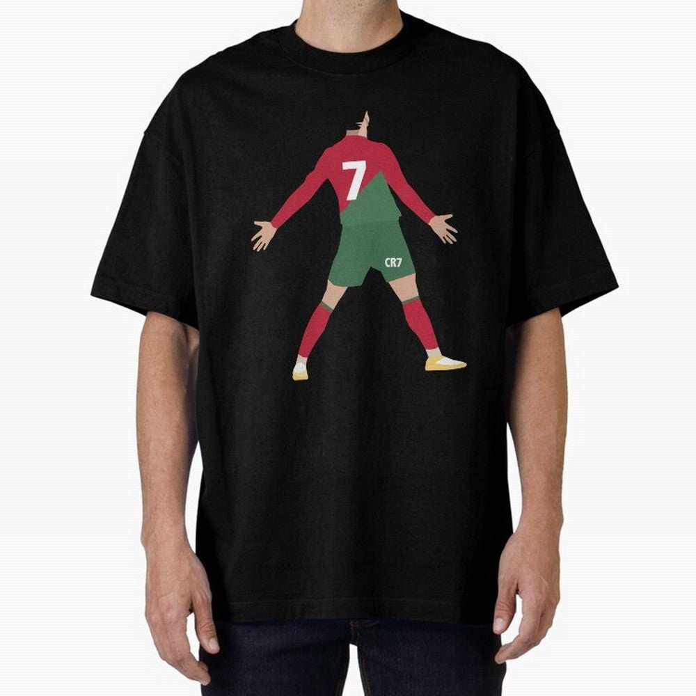 Cristiano Ronaldo illustration Oversized T-Shirt Back Your Heroes with FIFA World Cup 2026 USA Canada Mexico Spirit, Made for Portugal, Spain and Germany, Haaland and Mbappe, Stadium Chants, National Pride, Trophy Dreams and Unforgettable Football