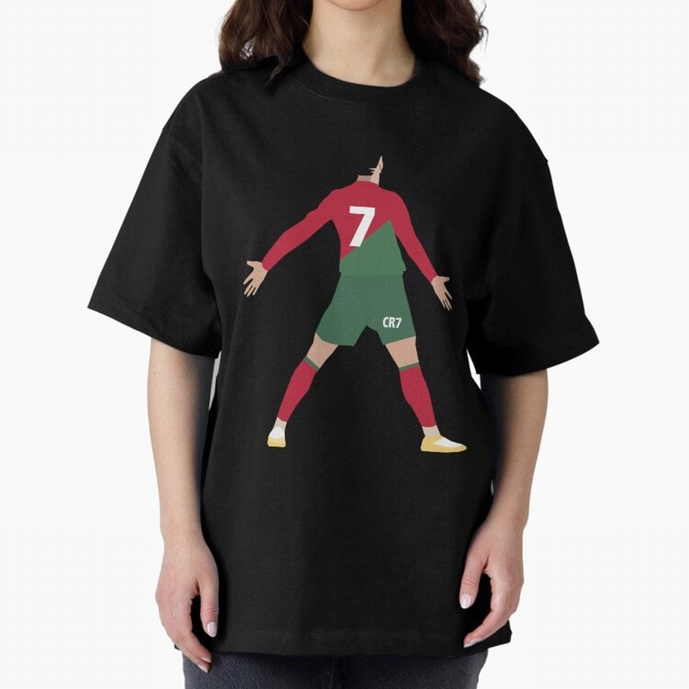 Cristiano Ronaldo illustration Oversized T-Shirt Back Your Heroes with FIFA World Cup 2026 USA Canada Mexico Spirit, Made for Portugal, Spain and Germany, Haaland and Mbappe, Stadium Chants, National Pride, Trophy Dreams and Unforgettable Football
