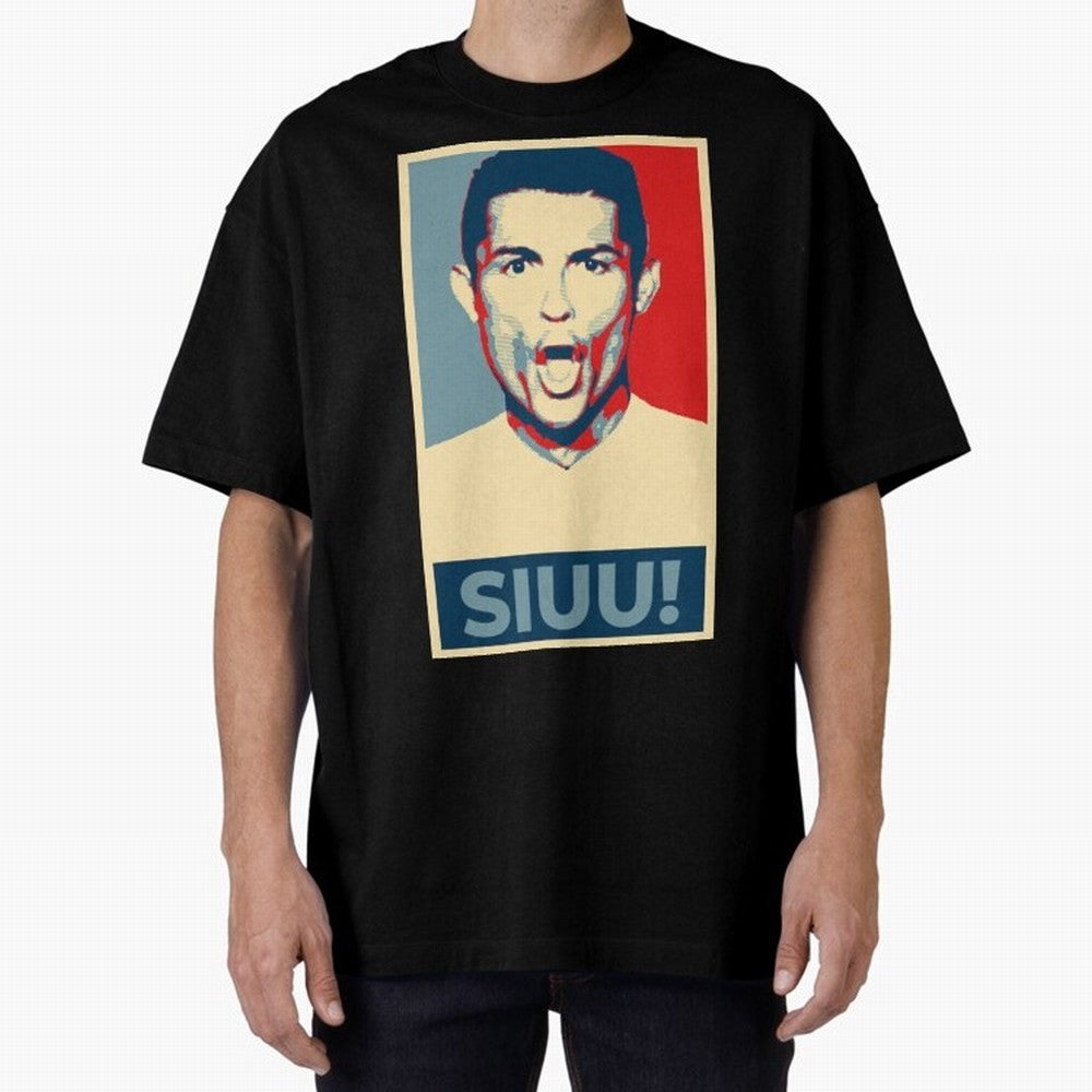 Ronaldo Siuu! - Hope Oversized T-Shirt Upgrade FIFA World Cup 2026 USA Canada Mexico Centered on Messi, CR7 and Mbappe, Spain Energy, Retro Football Energy, Iconic Rivalries, Trophy Chase Drama and Stadium Atmosphere; Perfect for People Who Love