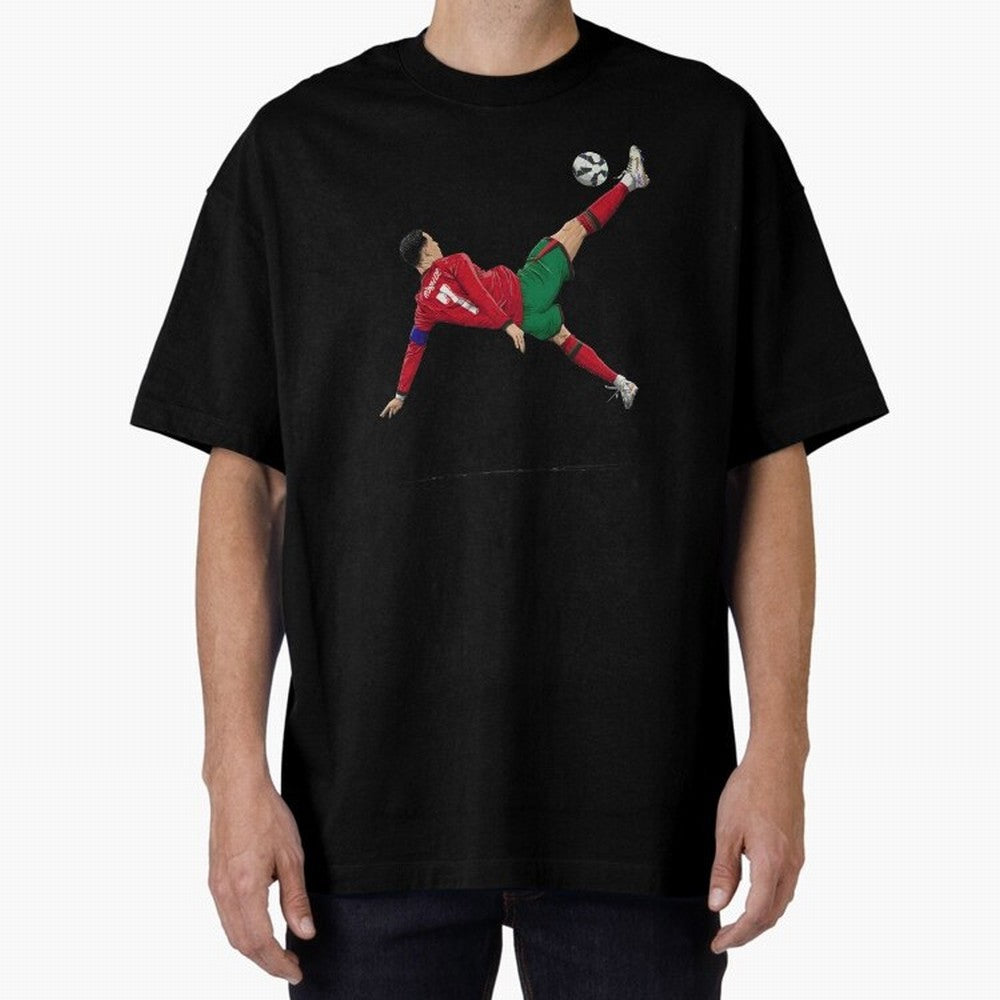 Ronaldo 910 Goal Bicycle Kick Oversized T-Shirt Mark Global Football Passion for FIFA World Cup 2026 USA Canada Mexico, Highlighting Messi and Cristiano Ronaldo, Argentina, France and Brazil, Champion Mindset, Group Stage Buzz, Knockout Tension and