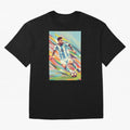 Messi in action Graphic poster design Oversized T-Shirt Create FIFA World Cup 2026 USA Canada Mexico Spirit, Connected to Argentina and Brazil, Cristiano Ronaldo, Haaland and CR7, Vintage Soccer Flavor, Modern Football Stars, National Flags and