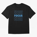 Focus Focus Focus (Blue) Oversized T-Shirt Bring Trophy Dreams to FIFA World Cup 2026 USA Canada Mexico Centered on Mbappe, Brazil, Portugal and Argentina Energy, Stadium Chants, National Pride, Trophy Dreams and Unforgettable Football Memories;