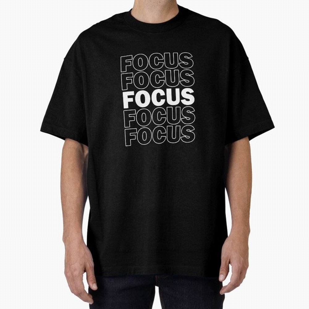Focus Focus Focus (White Design) Oversized T-Shirt Make Every Kick Count in FIFA World Cup 2026 USA Canada Mexico for Fans of CR7 and Netherlands, Bringing Retro Football Energy, Iconic Rivalries, Trophy Chase Drama and Stadium Atmosphere; Great