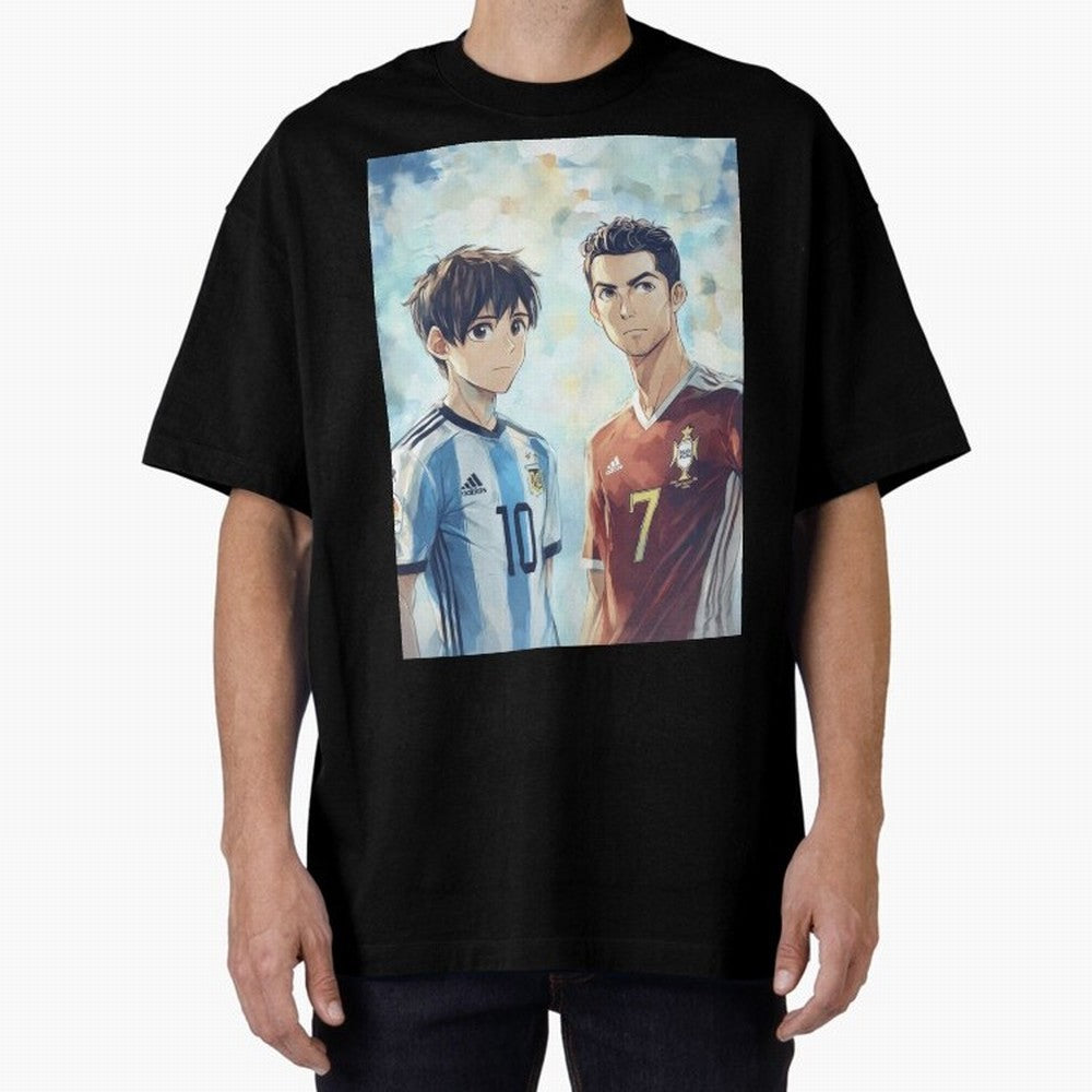 Lionel Messi and Cristiano Ronaldo Oversized T-Shirt Show Up for the Glory of FIFA World Cup 2026 for Fans of Messi and Cristiano Ronaldo and Brazil, Portugal and Argentina, Bringing Football Passion, Legendary Performances, Festival Vibes and