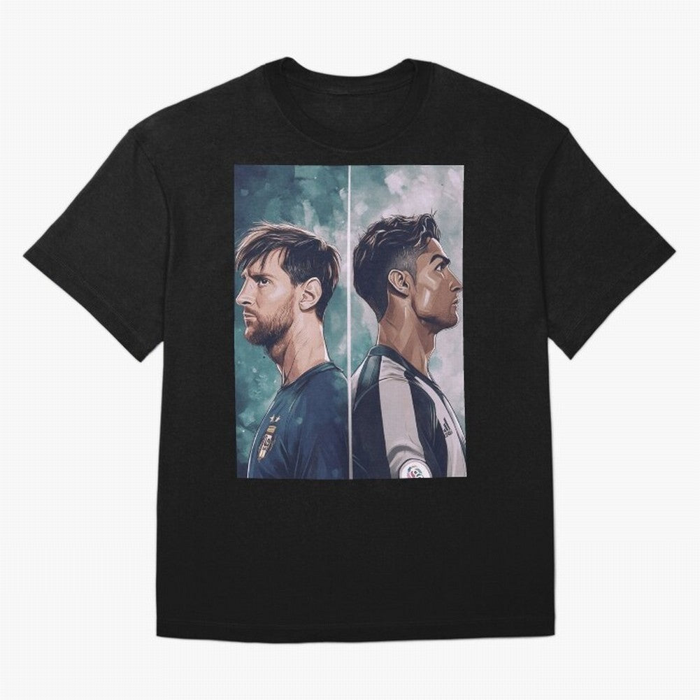 Lionel Messi and Cristiano Ronaldo Oversized T-Shirt Bring Retro Soccer Energy to the FIFA World Cup 2026 Group Stage Journey through Haaland and Mbappe Highlights, England and Germany Pride, Championship Spirit, Famous Goals, Roaring Crowds and