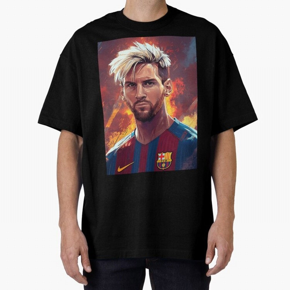 Lionel Messi Oversized T-Shirt Elevate FIFA World Cup 2026 Group Stage Celebrating Cristiano Ronaldo, Argentina and Brazil Energy, Supporter Pride, Iconic Celebrations, Legendary Names and Global Match Day Energy; Great for Watch Parties, Sports