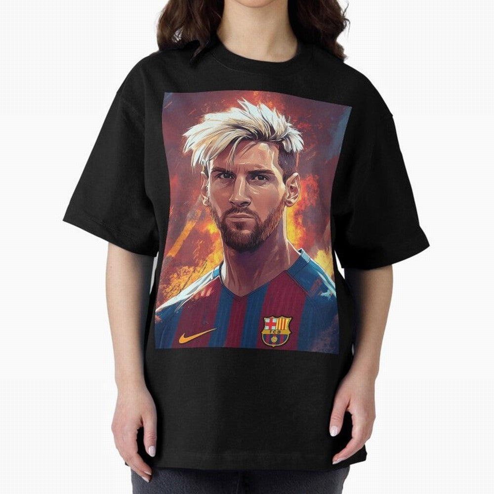 Lionel Messi Oversized T-Shirt Elevate FIFA World Cup 2026 Group Stage Celebrating Cristiano Ronaldo, Argentina and Brazil Energy, Supporter Pride, Iconic Celebrations, Legendary Names and Global Match Day Energy; Great for Watch Parties, Sports