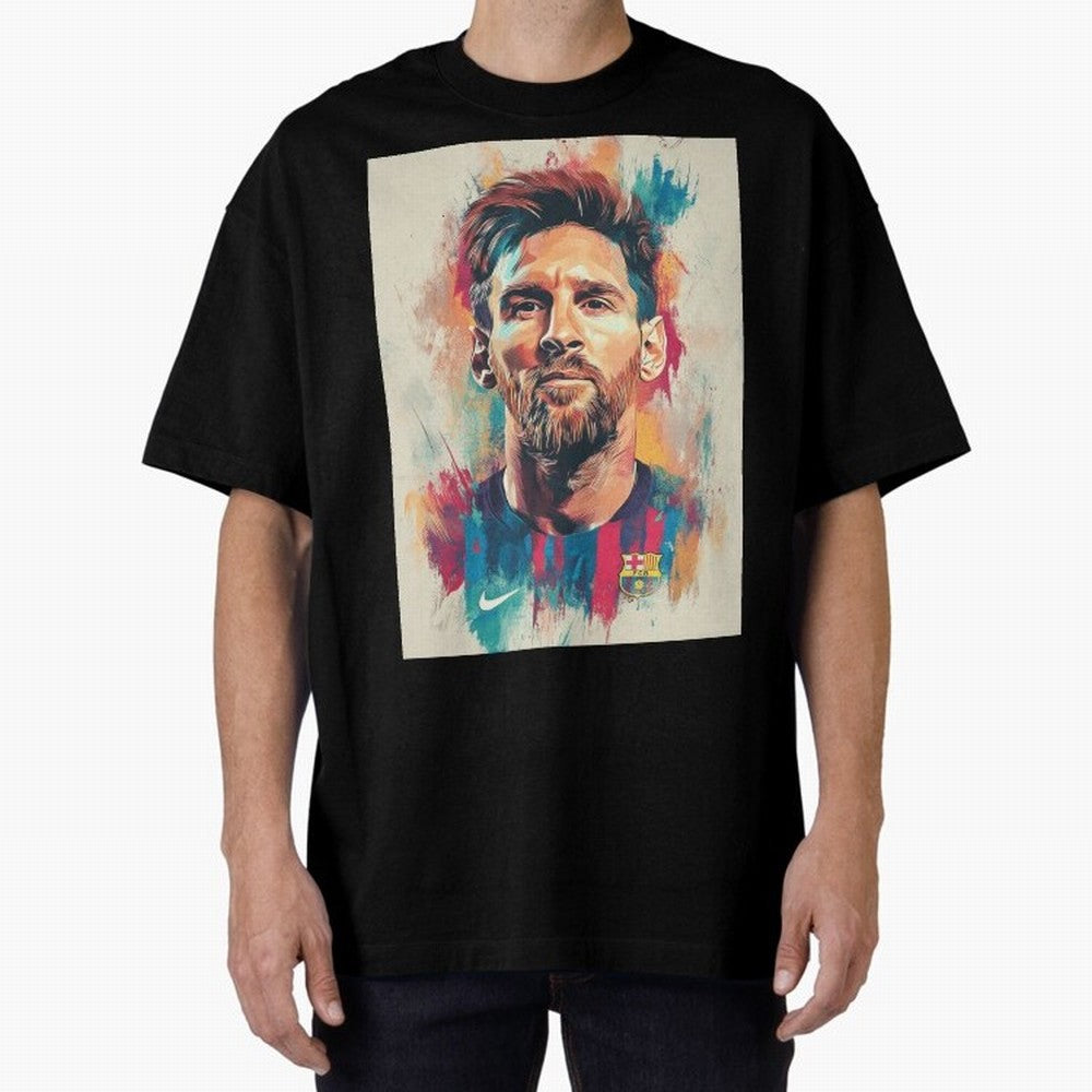 Lionel Messi Oversized T-Shirt Stand Out with Spirit from FIFA World Cup 2026 Group Stage for Fans of Cristiano Ronaldo, Haaland and CR7 and France and Portugal, Bringing Goal Celebration Energy, Supporter Heritage, Football Icons and Worldwide