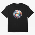 Football Soccer Ball Watercolor Illustration Drawing (Light Red BG) Oversized T-Shirt Fuel Your Fan Pride for Match Day Hype around FIFA World Cup 2026 Group Stage, Cristiano Ronaldo, Argentina and Brazil, Worldwide Fan Energy, Dramatic Goals,