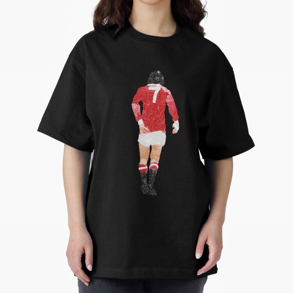 George Best watercolour Manchester United Football Northern Ireland Legend number 7 Man United Red D Oversized T-Shirt Represent FIFA World Cup 2026 USA Canada Mexico for Fans of Mbappe and Brazil, Portugal and Argentina, Bringing Goal Celebration