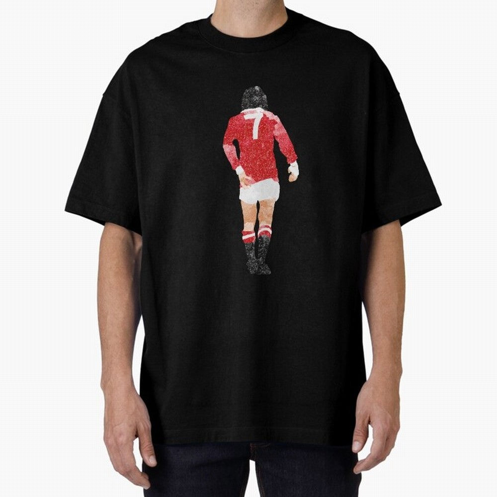 George Best watercolour Manchester United Football Northern Ireland Legend number 7 Man United Red D Oversized T-Shirt Represent FIFA World Cup 2026 USA Canada Mexico for Fans of Mbappe and Brazil, Portugal and Argentina, Bringing Goal Celebration