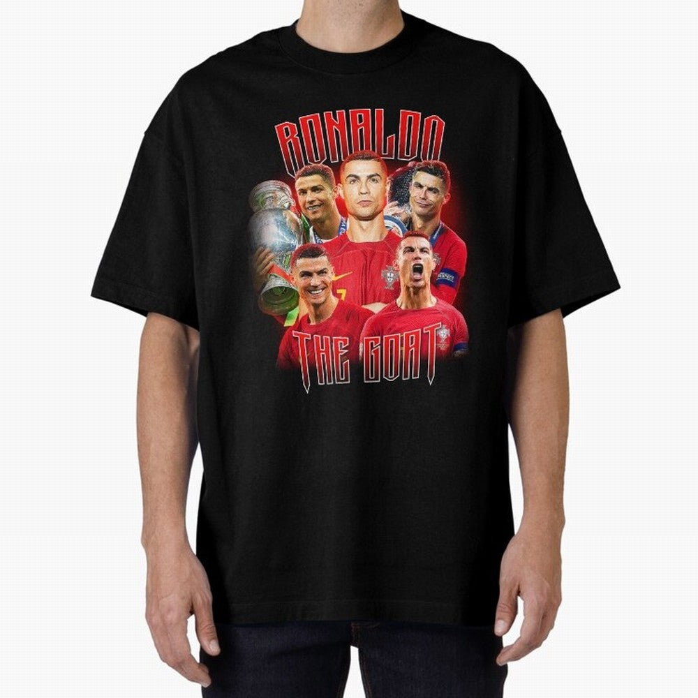 Cristiano Ronaldo Vintage Style Tee, Bootleg Tee, Bootleg T Shirt, Rap Tee Oversized T-Shirt Show Championship Spirit for FIFA World Cup 2026 Capturing Haaland and Mbappe, Spain and Netherlands Energy, Football Festival Excitement, Trophy