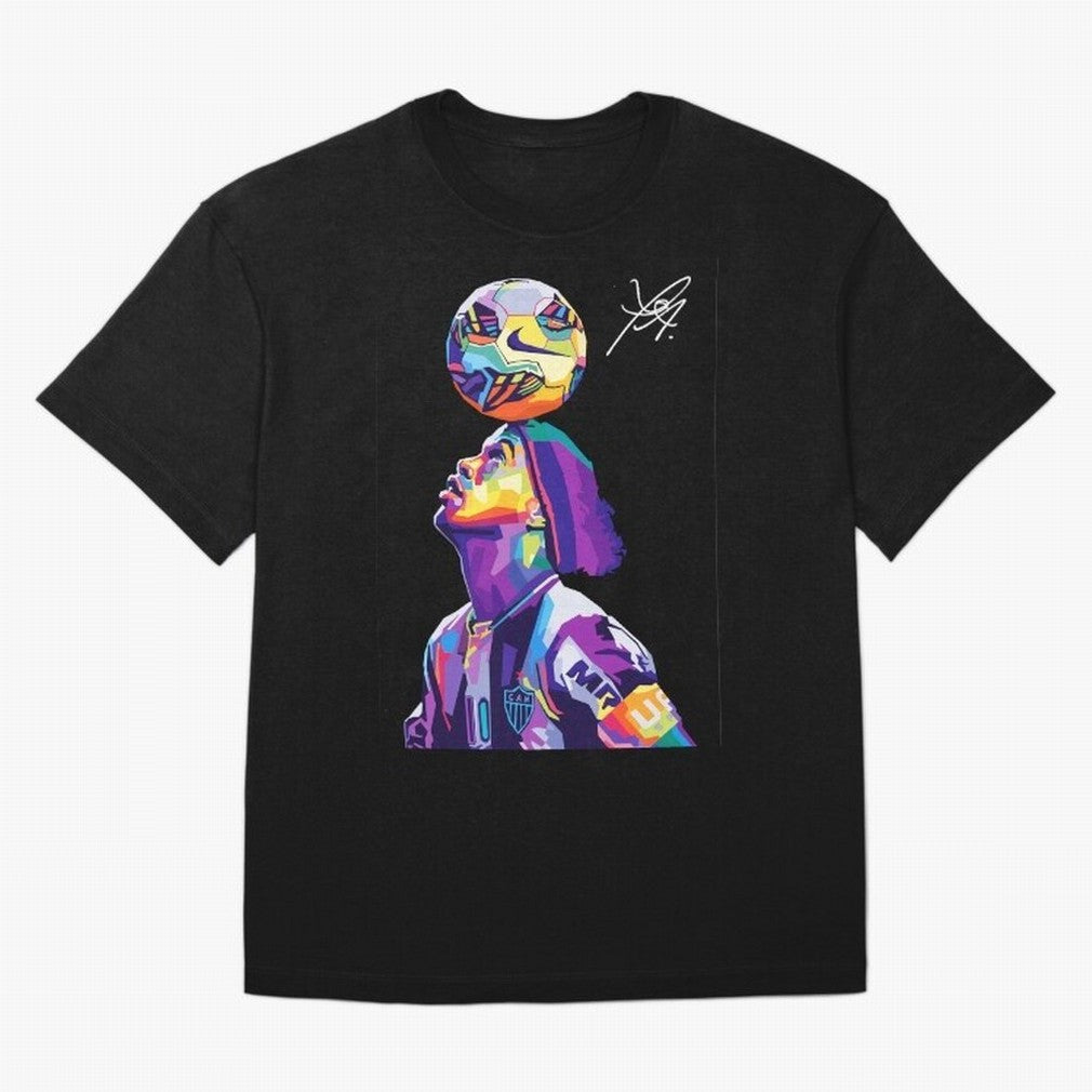 Ronaldinho Wpap Pop Art Oversized T-Shirt Feel International Energy from FIFA World Cup 2026 USA Canada Mexico Spirit, Celebrating Portugal, Neymar, Haaland and Cristiano Ronaldo, Supporter Pride, Iconic Celebrations, Legendary Names and Global