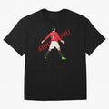 Cristano Ronaldo Celebration Block Art SIUUUU with text Oversized T-Shirt Capture FIFA World Cup 2026 Group Stage Spirit, Centered on England, Messi, CR7 and Mbappe, Vintage Soccer Flavor, Modern Football Stars, National Flags and Final Night