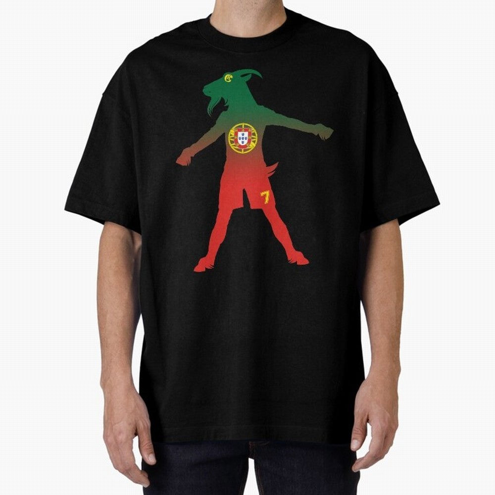Cristiano Ronaldo GOAT Oversized T-Shirt Celebrate Classic Football Spirit in FIFA World Cup 2026 Filled with CR7 and Messi, England, France and Netherlands Energy, Worldwide Fan Energy, Dramatic Goals, Stadium Lights and Championship Celebrations;