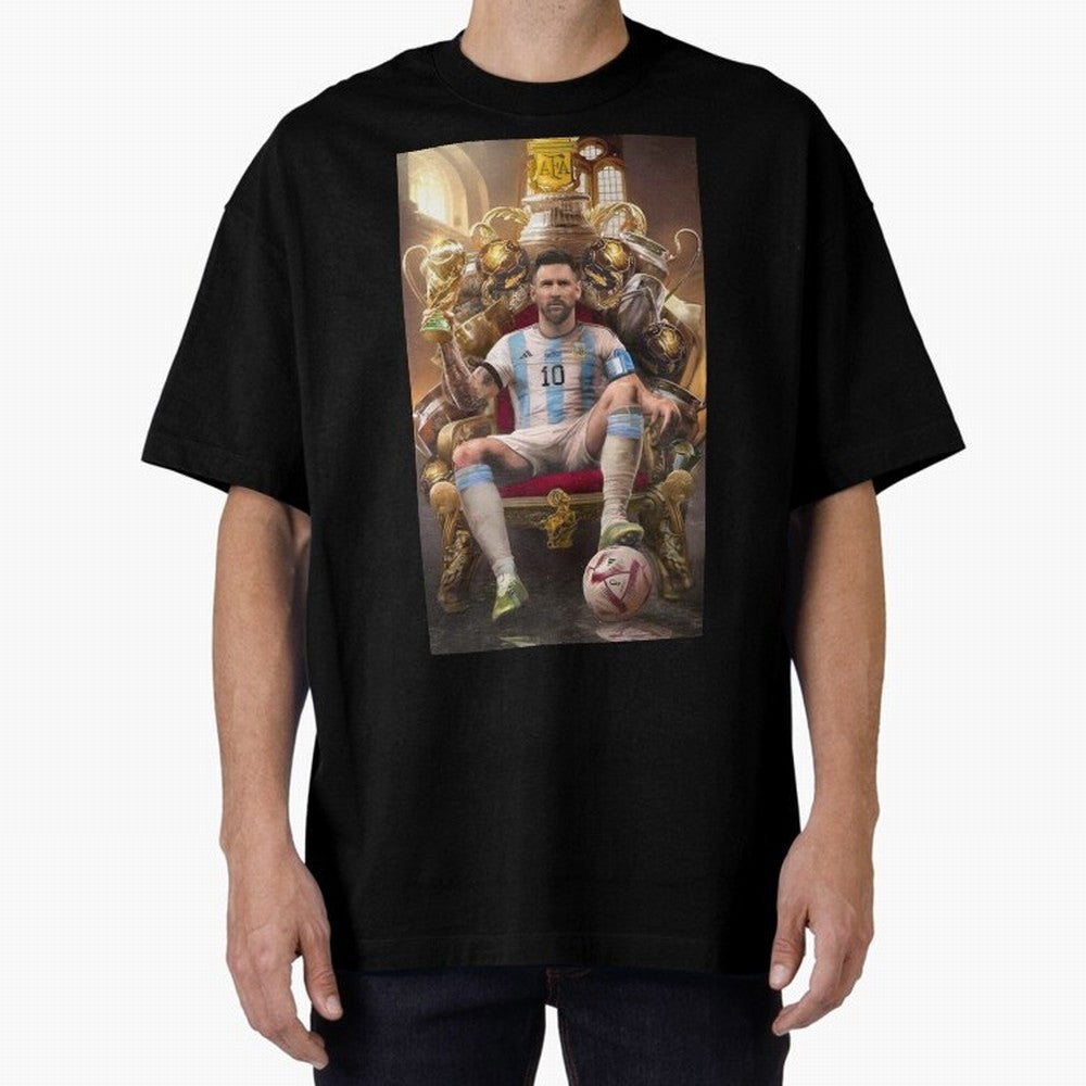Lionel Messi Oversized T-Shirt Celebrate Every Goal in FIFA World Cup 2026 USA Canada Mexico Spirit, Featuring Spain, Haaland and Mbappe, Supporter Pride, Iconic Celebrations, Legendary Names and Global Match Day Energy; Great for Supporters Who