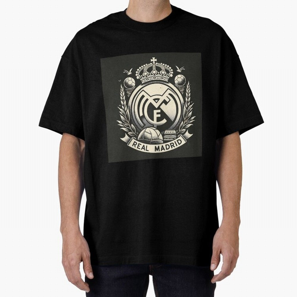 VIntage Style Real Madrid Logo Oversized T-Shirt Celebrate Supporters United by the FIFA World Cup 2026 Group Stage Journey through Haaland and Mbappe Highlights, Spain Pride, Soccer Culture, Superstar Moments, National Team Dreams and Competitive