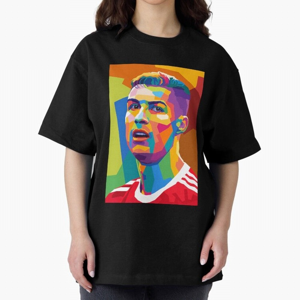 Cristiano Ronaldo Wpap Pop Art Oversized T-Shirt Follow FIFA World Cup 2026 Centered on CR7 and Messi, France and Portugal Energy, Goal Celebration Energy, Supporter Heritage, Football Icons and Worldwide Tournament Joy; Made for Die Hard
