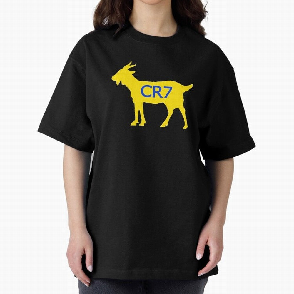 CR7 GOAT Yellow Al Nassr Oversized T-Shirt Show Your Tournament Heart for FIFA World Cup 2026 Centered on Cristiano Ronaldo, Haaland and CR7, England Energy, Supporter Pride, Iconic Celebrations, Legendary Names and Global Match Day Energy; Great